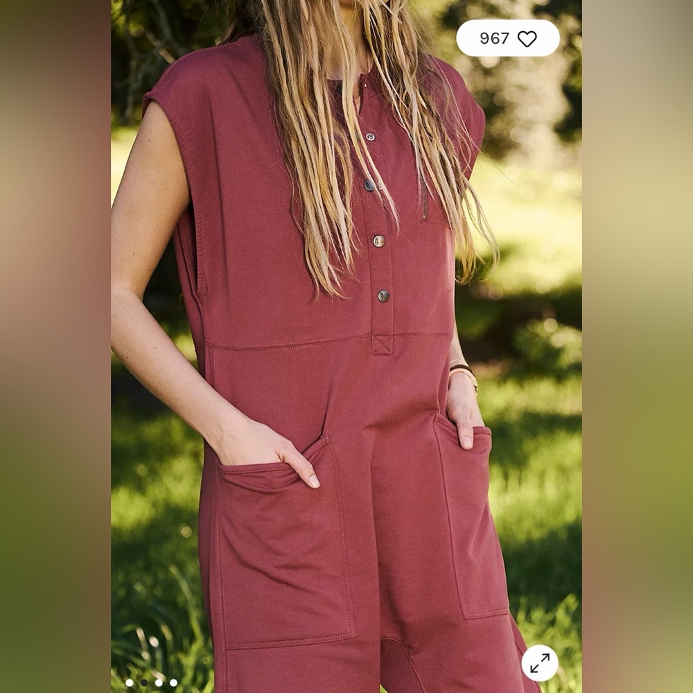 NWOT FP Movement All Day Everyday Henley Jumpsuit Size Medium - Picture 2 of 4